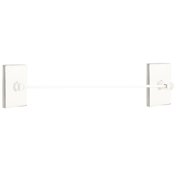 Modern Brass Collection Modern Rectangular 24" Single Towel Bar by Emtek