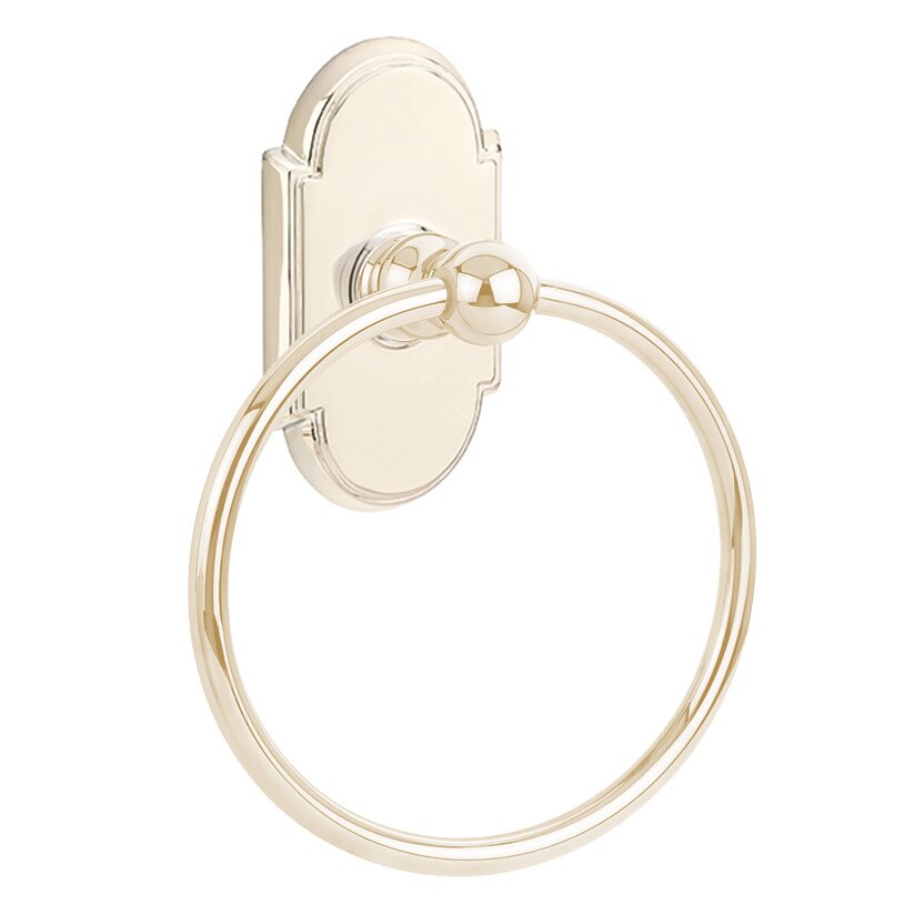 Traditional Brass Collection Arched Towel Ring by Emtek