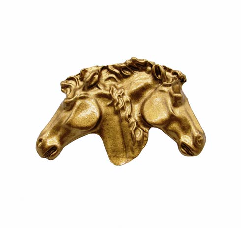 Buck Snort Lodge Cabinet Knobs and Pulls - Dual Horse Heads