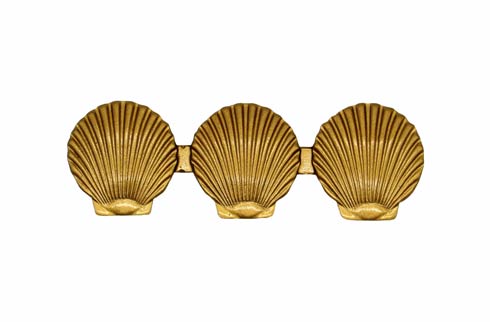 Buck Snort Lodge Decorative Hardware Triple Scallop Seashell 3-1/16-in Center to Center Cabinet Pull