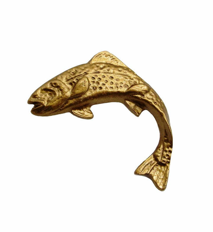 Buck Snort Lodge Jumping Trout Left Facing  Cabinet Knob