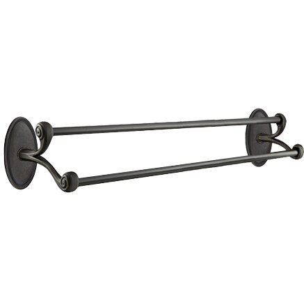 Tuscany Bronze Collection #14 Oval 30" Double Towel Bar by Emtek