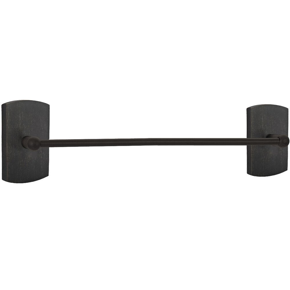 Sandcast Bronze Collection 30" Single Towel Bar with #4 Rose  by Emtek