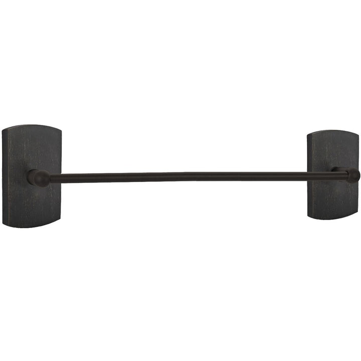Sandcast Bronze Collection 30" Single Towel Bar with #4 Rose  by Emtek