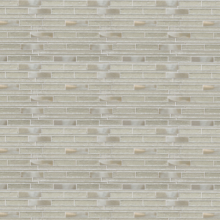 Ardcarn 11.8" x 10.9" Rectangular Laminated Glass Mosaic Mix Aluminum Wall Tile