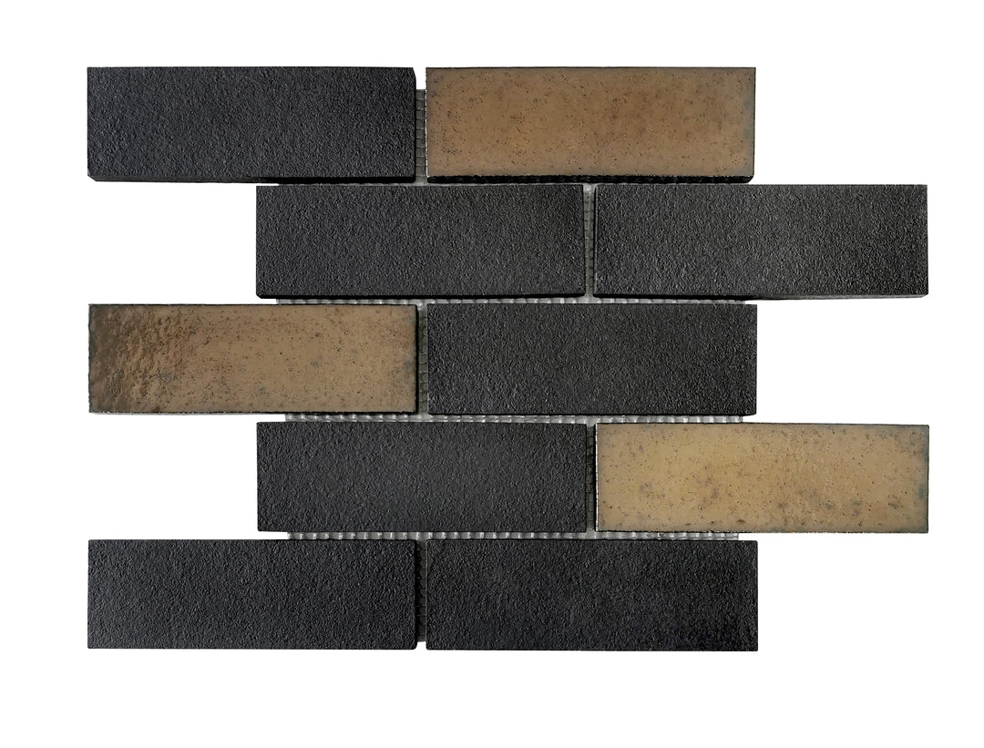 Lorca 11.18" x 9.84" Subway Lava Stone Mosaic Floor and Wall Tile