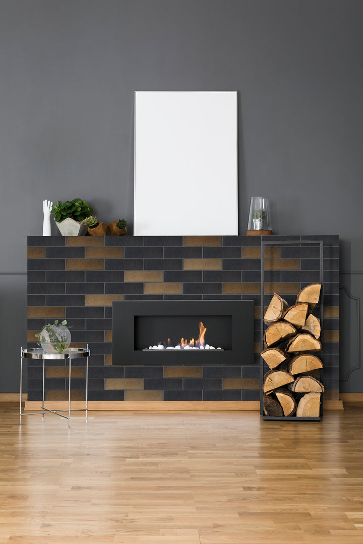 Lorca 11.18" x 9.84" Subway Lava Stone Mosaic Floor and Wall Tile
