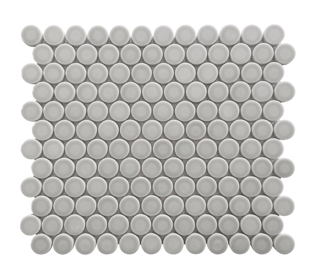 Huelva 12.68" x 11.02" Glass Penny Mosaic Floor and Wall Tile