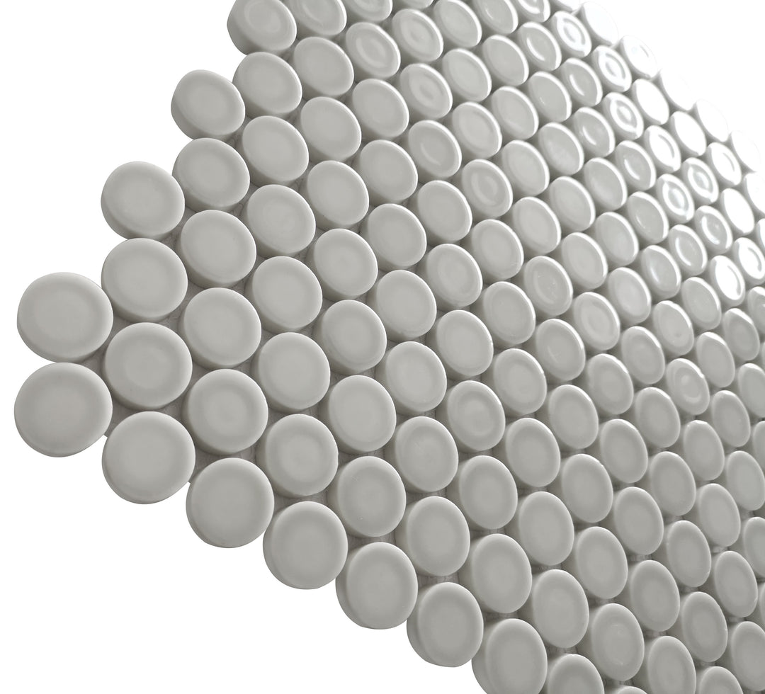 Huelva 12.68" x 11.02" Glass Penny Mosaic Floor and Wall Tile