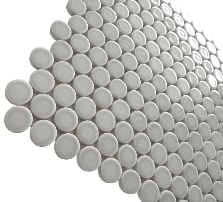 Huelva 12.68" x 11.02" Glass Penny Mosaic Floor and Wall Tile