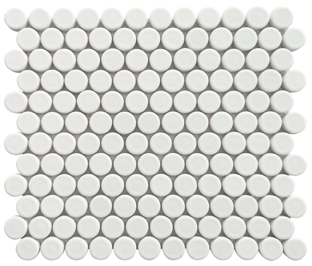 Huelva 12.68" x 11.02" Glass Penny Mosaic Floor and Wall Tile