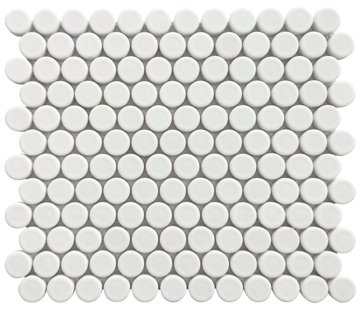 Huelva 12.68" x 11.02" Glass Penny Mosaic Floor and Wall Tile