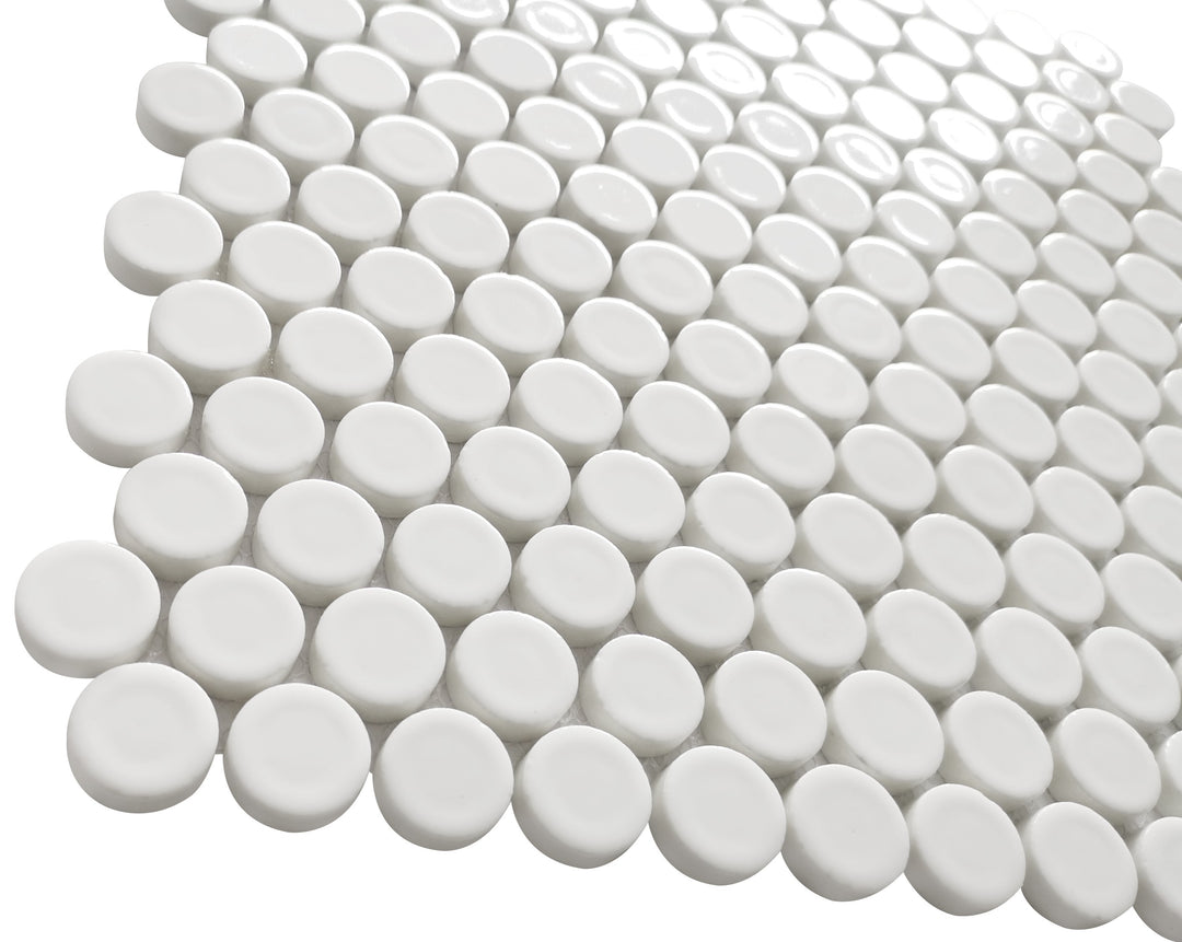 Huelva 12.68" x 11.02" Glass Penny Mosaic Floor and Wall Tile