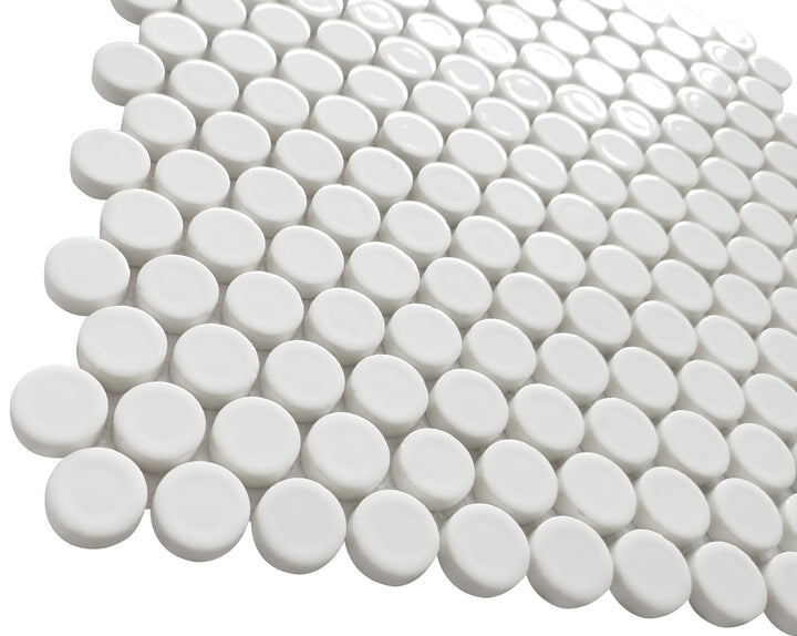 Huelva 12.68" x 11.02" Glass Penny Mosaic Floor and Wall Tile