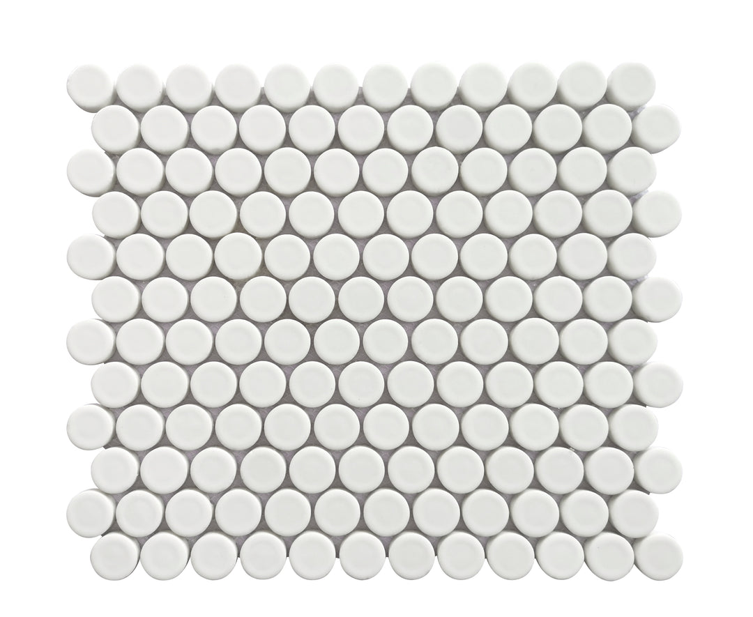 Huelva 12.68" x 11.02" Glass Penny Mosaic Floor and Wall Tile