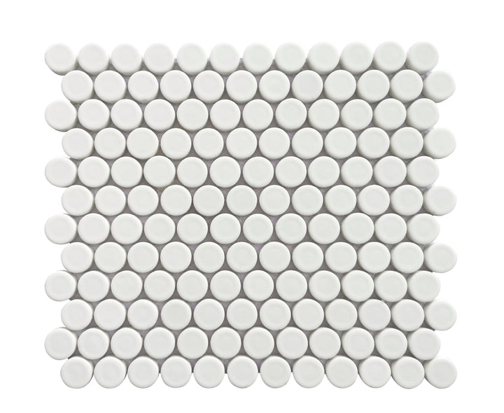 Huelva 12.68" x 11.02" Glass Penny Mosaic Floor and Wall Tile