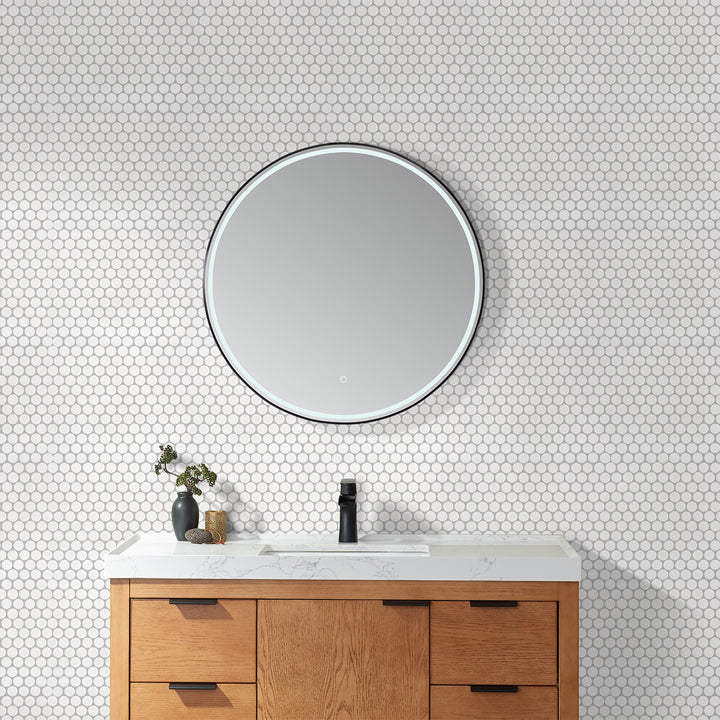 Huelva 12.68" x 11.02" Glass Penny Mosaic Floor and Wall Tile