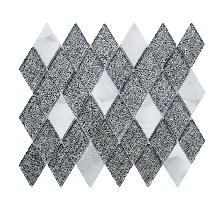 Ballagh 9.9" x 12" Diamond Laminated Glass Mosaic Mix Aluminum Wall Tile