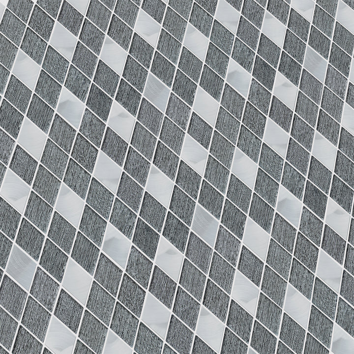 Ballagh 9.9" x 12" Diamond Laminated Glass Mosaic Mix Aluminum Wall Tile