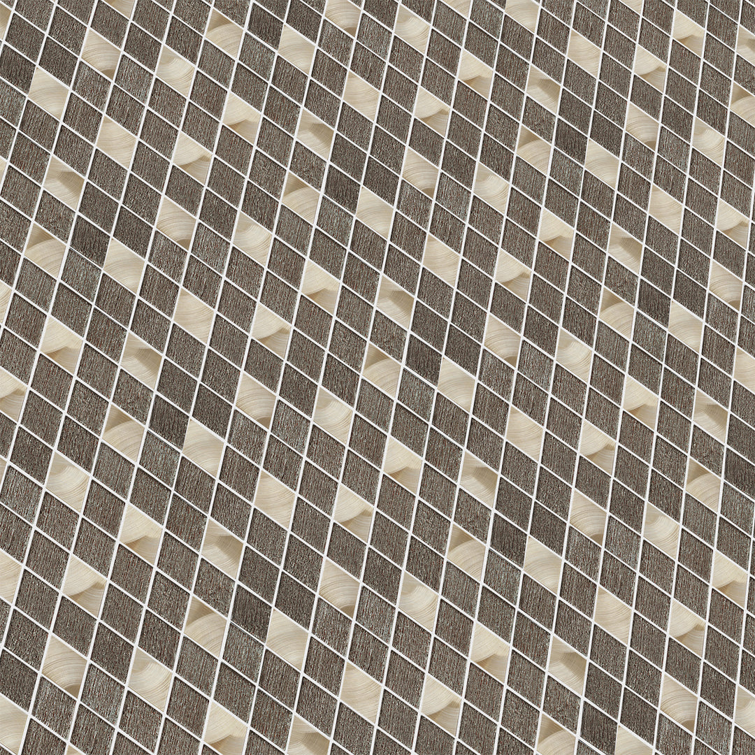 Ballagh 9.9" x 12" Diamond Laminated Glass Mosaic Mix Aluminum Wall Tile