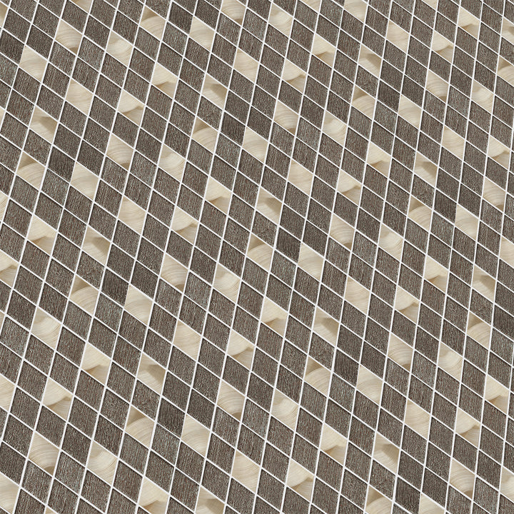 Ballagh 9.9" x 12" Diamond Laminated Glass Mosaic Mix Aluminum Wall Tile