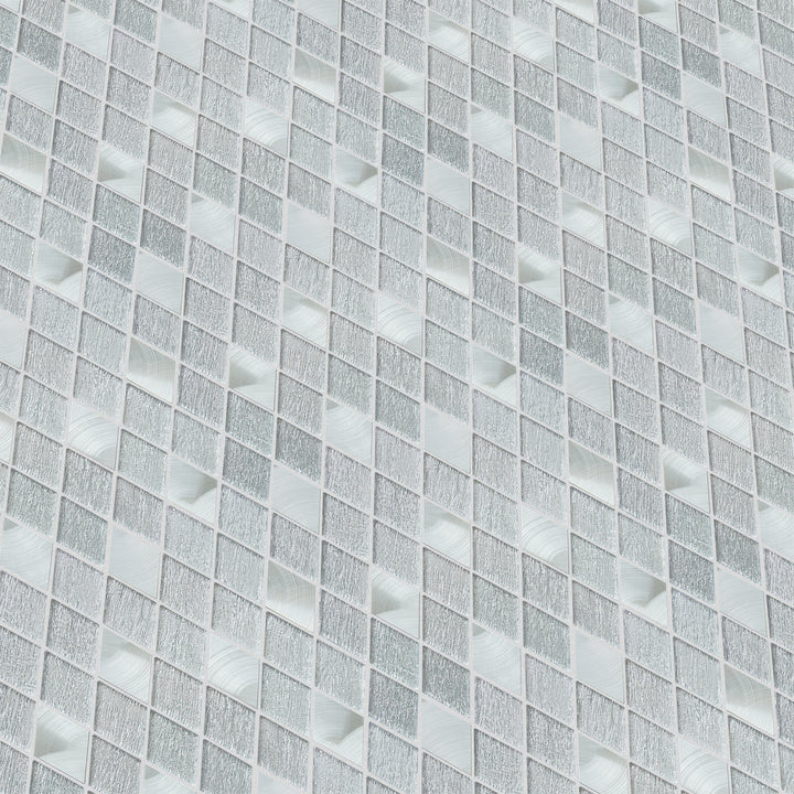 Ballagh 9.9" x 12" Diamond Laminated Glass Mosaic Mix Aluminum Wall Tile