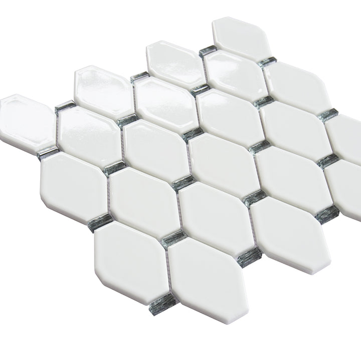 Badajoz 11.5” x 10.94” Honeycomb Glass Mosaic Floor and Wall Tile