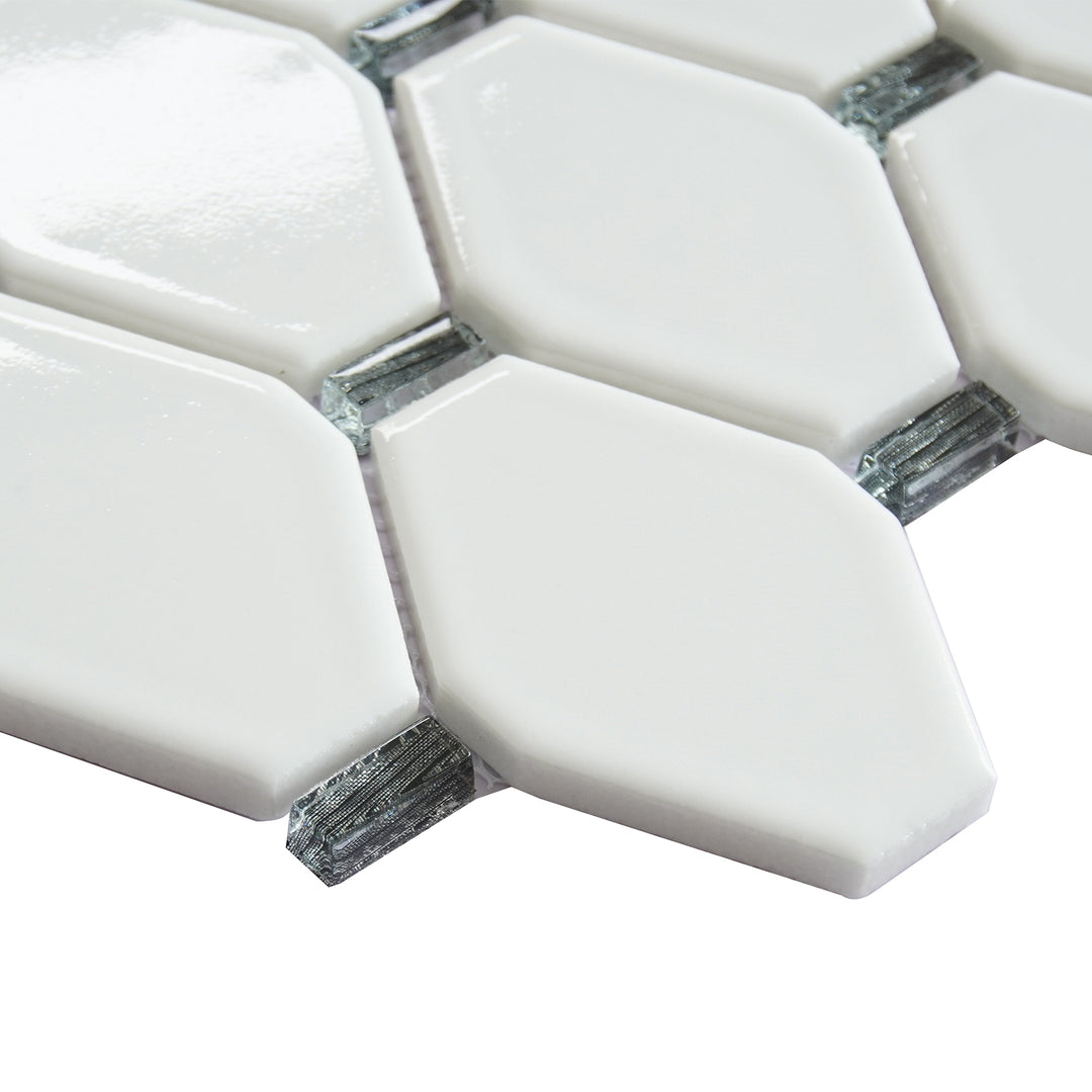Badajoz 11.5” x 10.94” Honeycomb Glass Mosaic Floor and Wall Tile