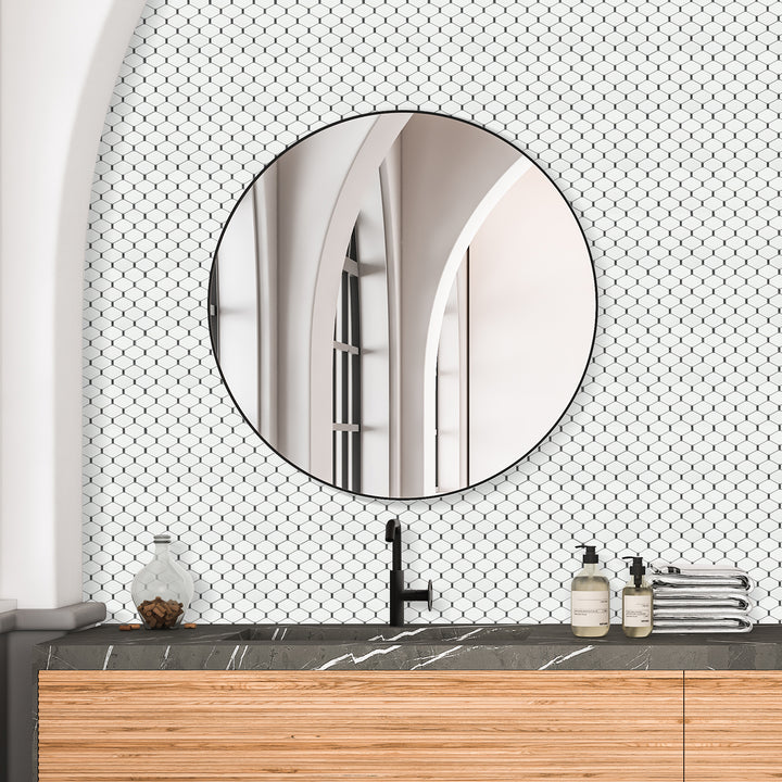 Badajoz 11.5” x 10.94” Honeycomb Glass Mosaic Floor and Wall Tile