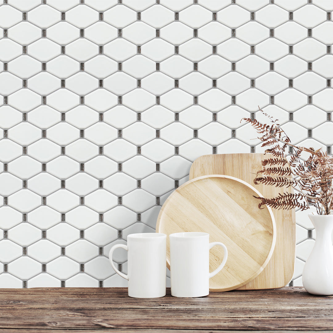 Badajoz  11.5” x 10.94” Honeycomb Glass Mosaic Wall Tile