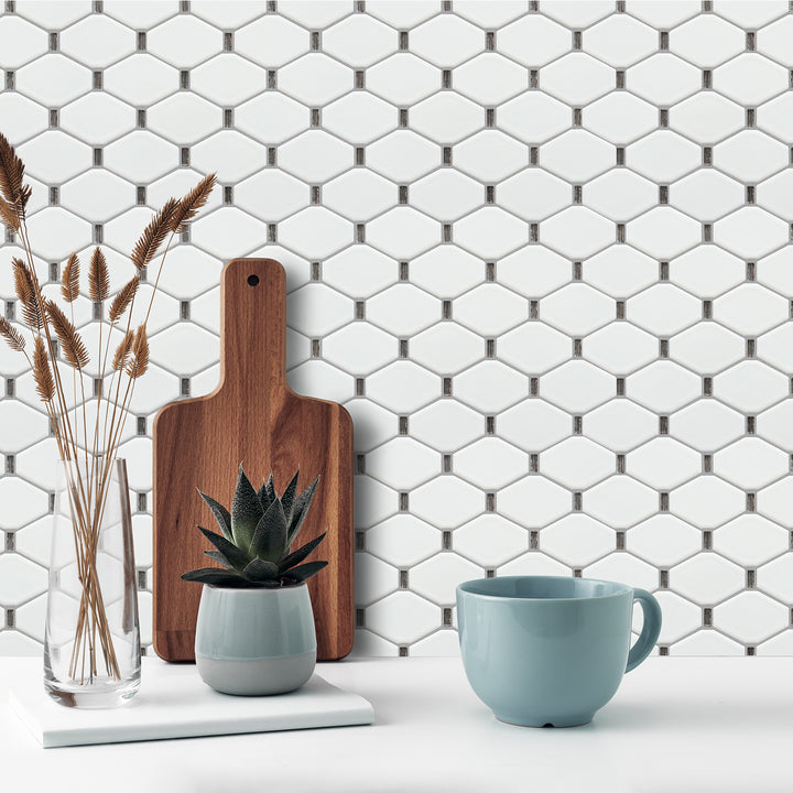 Badajoz  11.5” x 10.94” Honeycomb Glass Mosaic Wall Tile