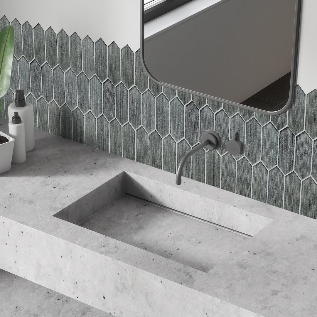 Windey 10.9" x 11.3" Hexagon Laminated Glass Mosaic Wall Tile