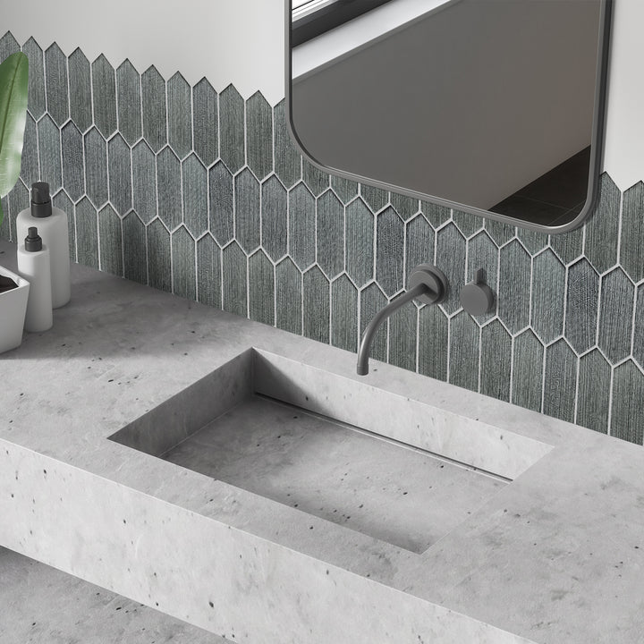 Windey 10.9" x 11.3" Hexagon Laminated Glass Mosaic Wall Tile
