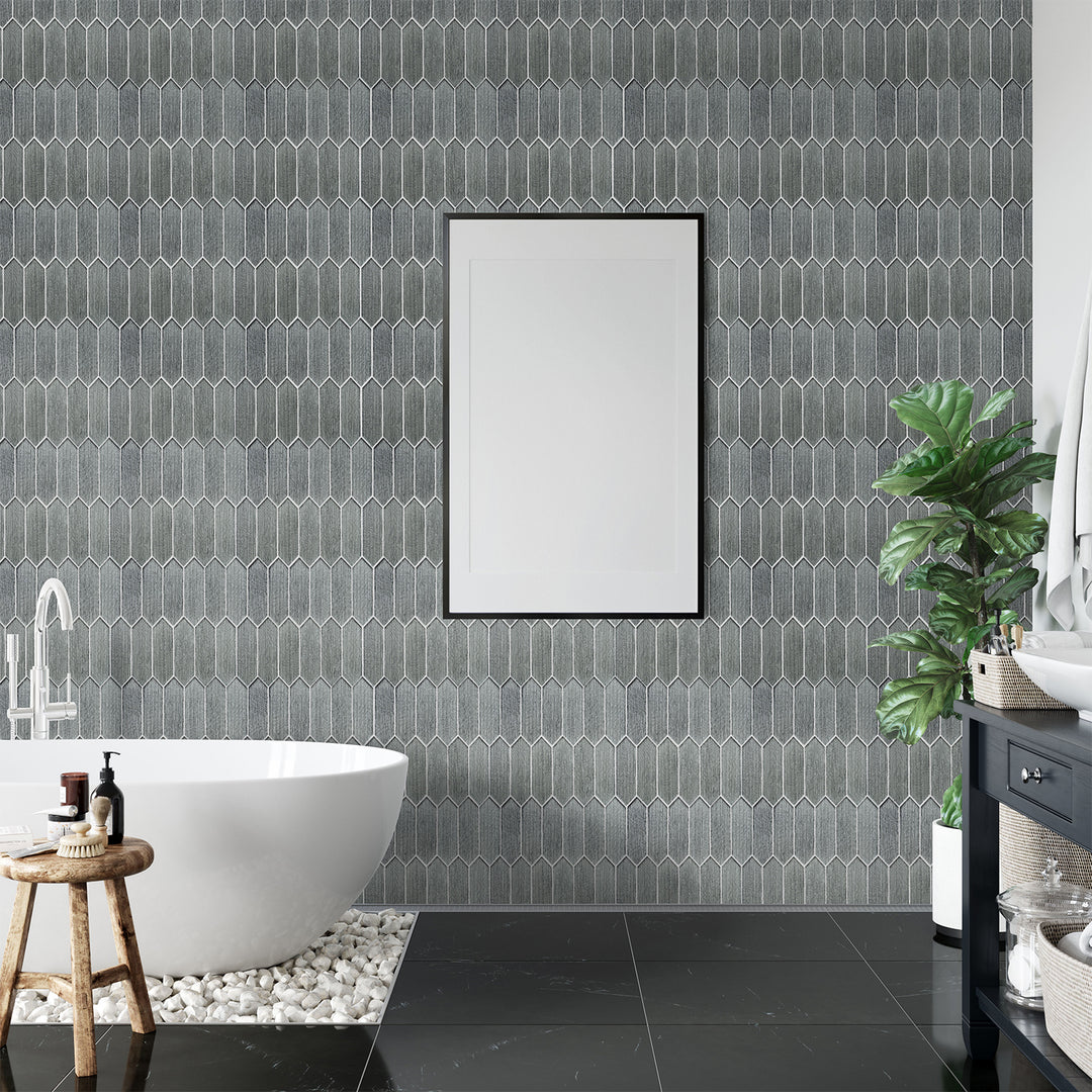 Windey 10.9" x 11.3" Hexagon Laminated Glass Mosaic Wall Tile