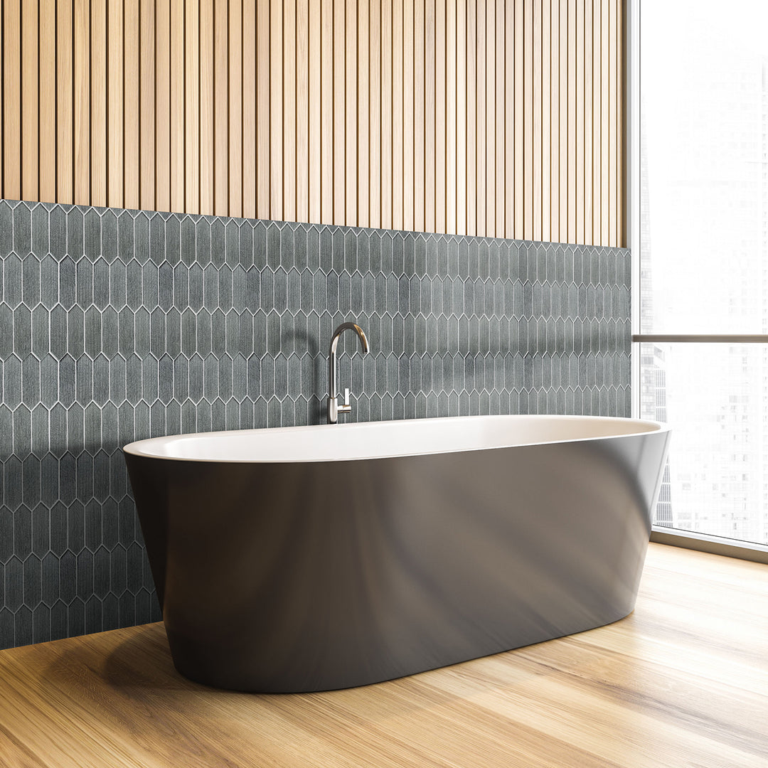 Windey 10.9" x 11.3" Hexagon Laminated Glass Mosaic Wall Tile