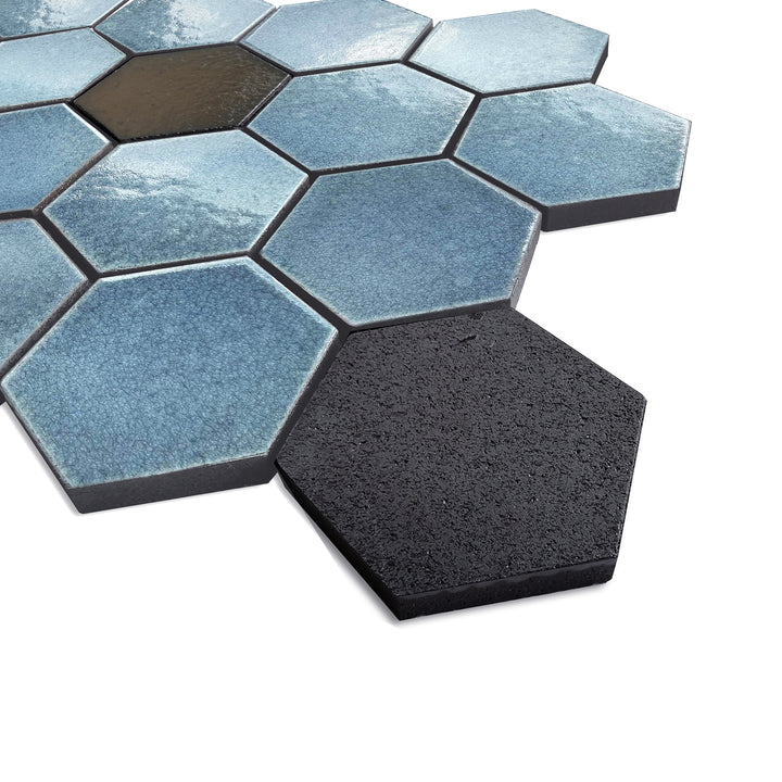 Lugo 12.1" x 10.43" Lava Stone Mosaic Floor and Wall Tile