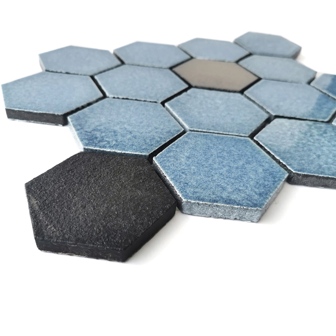 Lugo 12.1" x 10.43" Lava Stone Mosaic Floor and Wall Tile