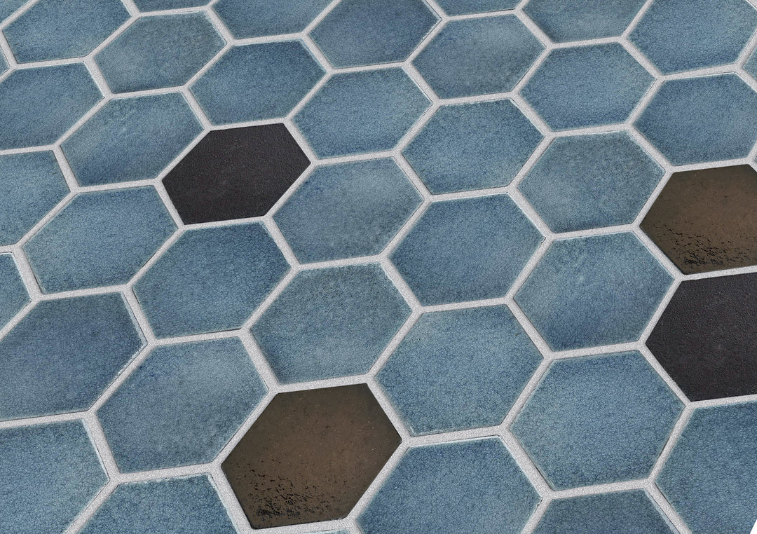Lugo 12.1" x 10.43" Lava Stone Mosaic Floor and Wall Tile