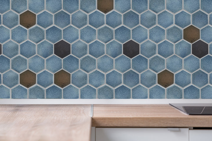 Lugo 12.1" x 10.43" Lava Stone Mosaic Floor and Wall Tile