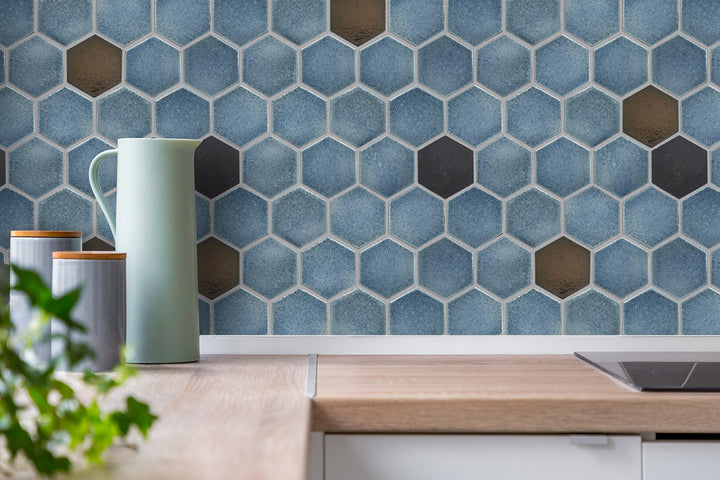Lugo 12.1" x 10.43" Lava Stone Mosaic Floor and Wall Tile