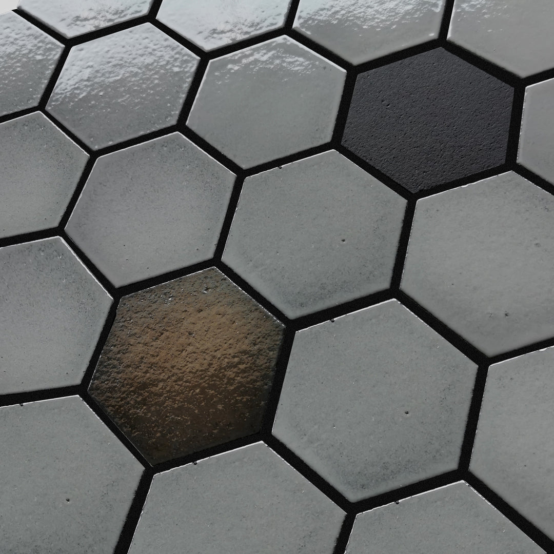 Lugo 12.1" x 10.43" Lava Stone Mosaic Floor and Wall Tile