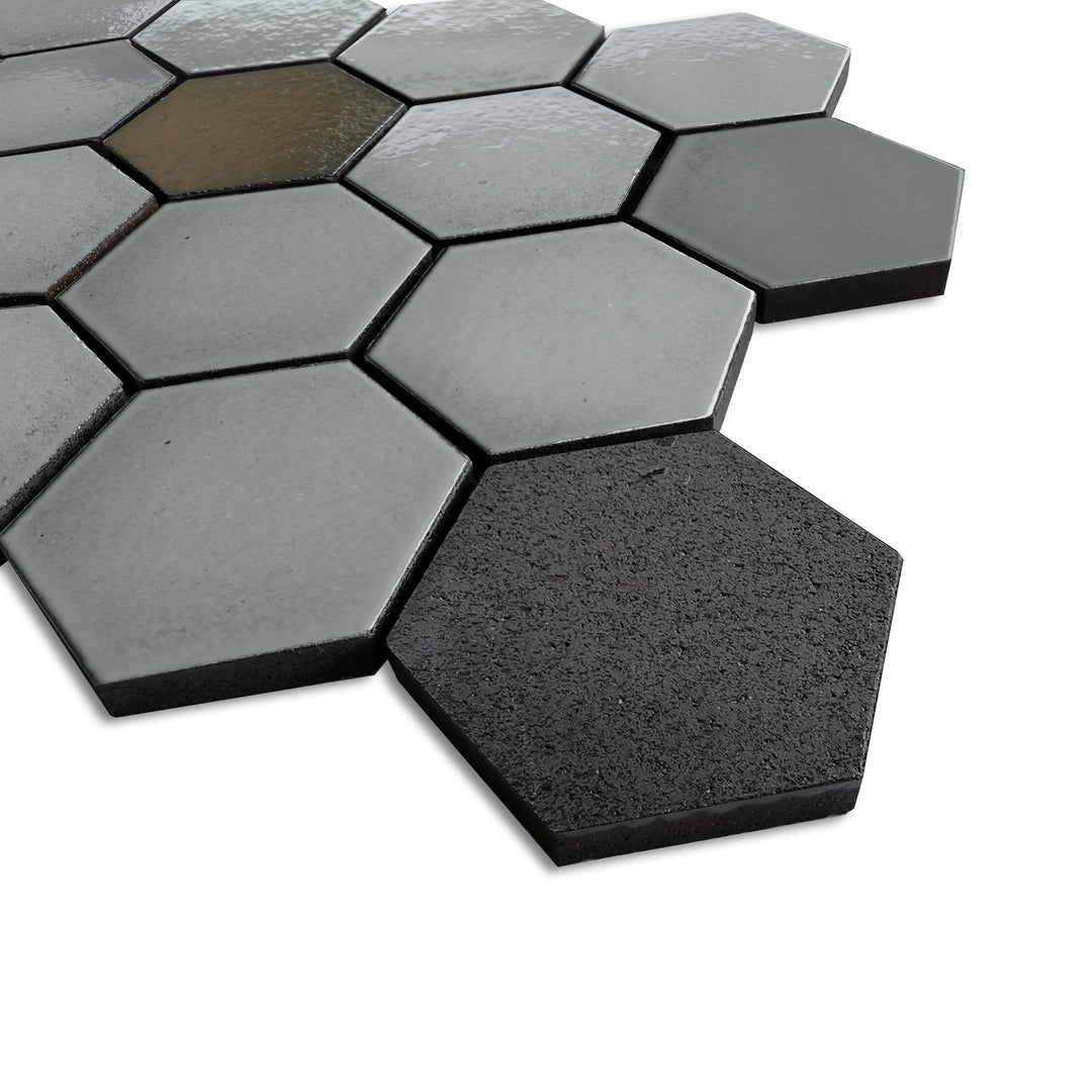 Lugo 12.1" x 10.43" Lava Stone Mosaic Floor and Wall Tile