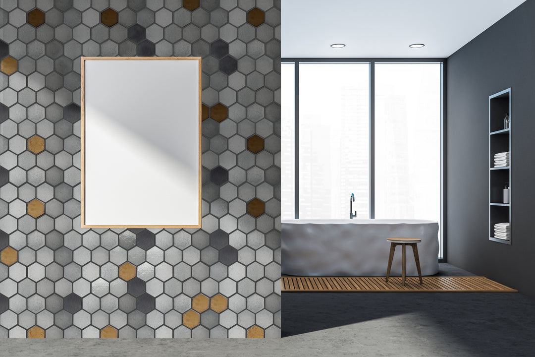 Lugo 12.1" x 10.43" Lava Stone Mosaic Floor and Wall Tile