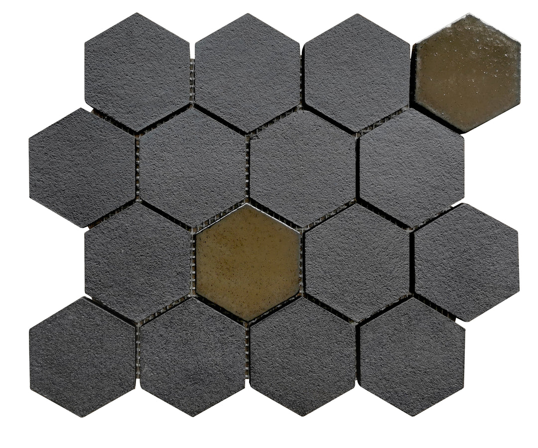 Lugo 12.1" x 10.43" Lava Stone Mosaic Floor and Wall Tile