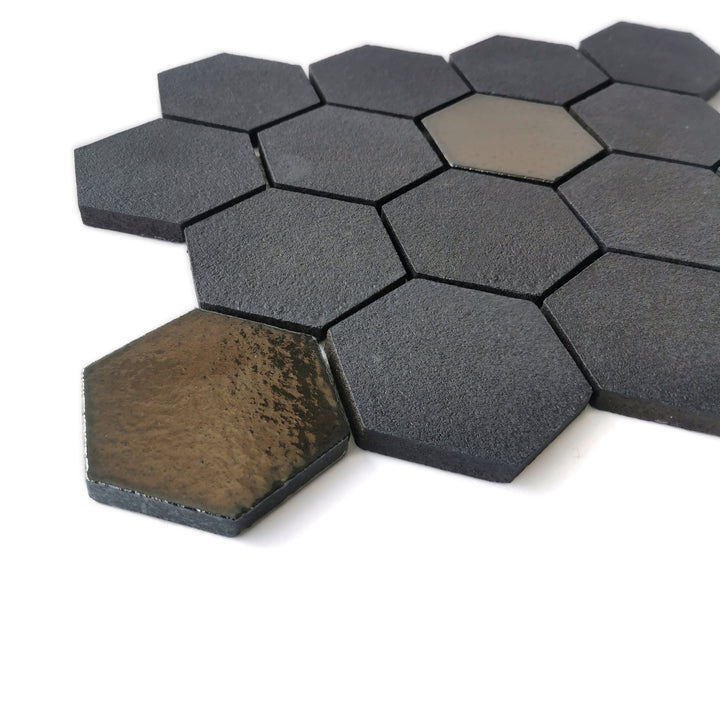 Lugo 12.1" x 10.43" Lava Stone Mosaic Floor and Wall Tile