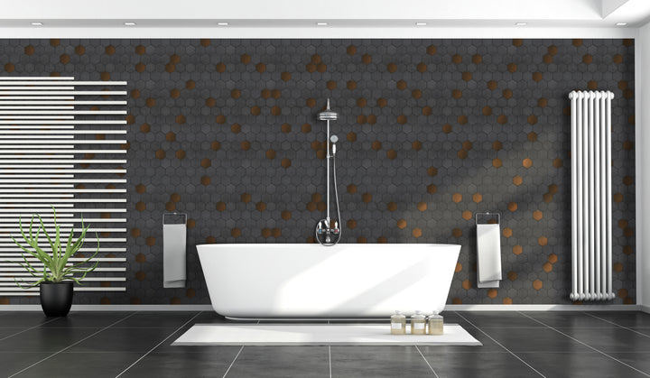 Lugo 12.1" x 10.43" Lava Stone Mosaic Floor and Wall Tile