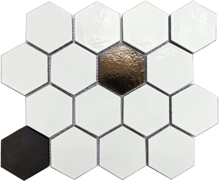 Lugo 12.1" x 10.43" Lava Stone Mosaic Floor and Wall Tile