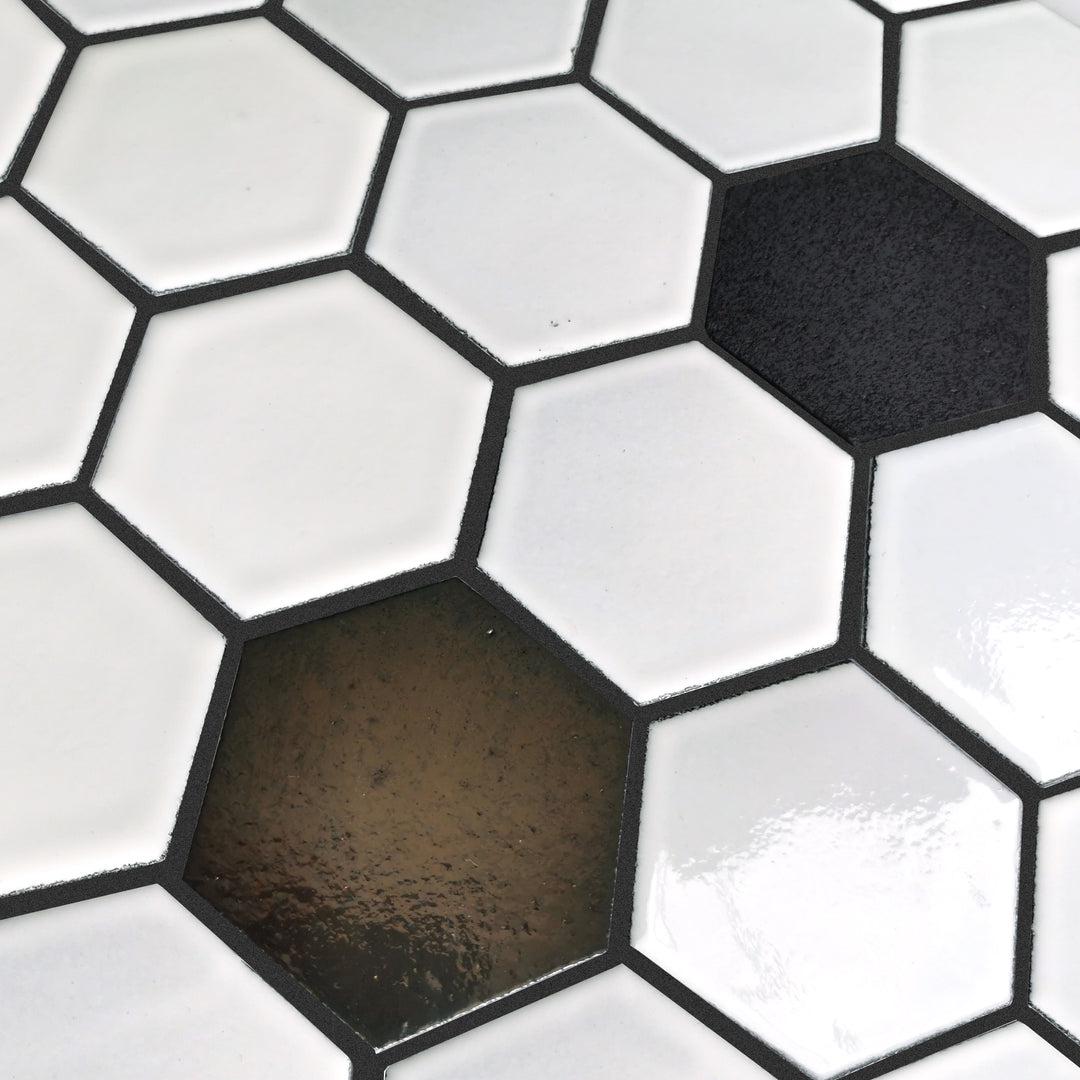 Lugo 12.1" x 10.43" Lava Stone Mosaic Floor and Wall Tile