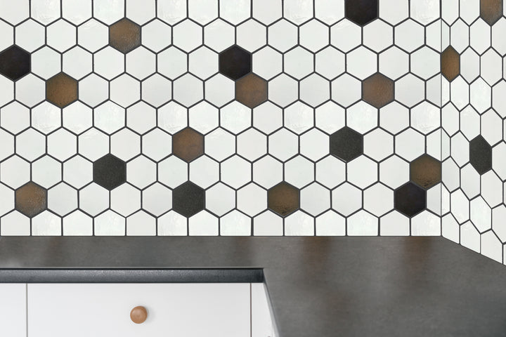 Lugo 12.1" x 10.43" Lava Stone Mosaic Floor and Wall Tile