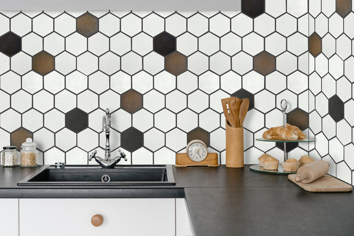 Lugo 12.1" x 10.43" Lava Stone Mosaic Floor and Wall Tile